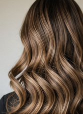 Illustrative close view of long, glossy waves